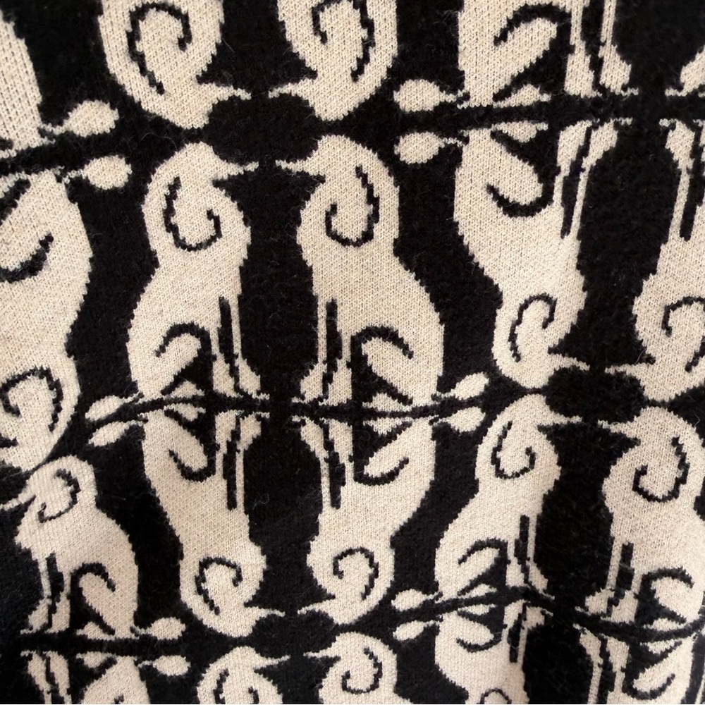 MAEVE x ANTHROPOLOGIE Harmon Jacquard Sweater Tee in Black White Poodle - Picture 7 of 9